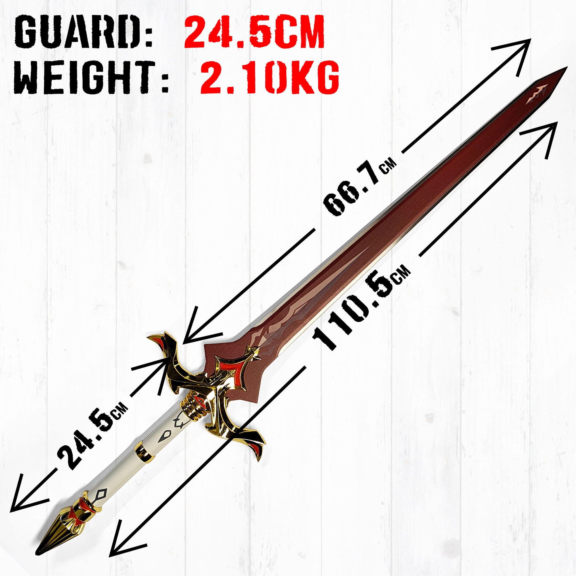 Genshin Impact - Royales Schwert mit Scheide, Genshin Impact Cosplay, Katana Schwert echt Samurai Schwert aus Stahl, Dekoration für einen Sammler oder als Geschenk