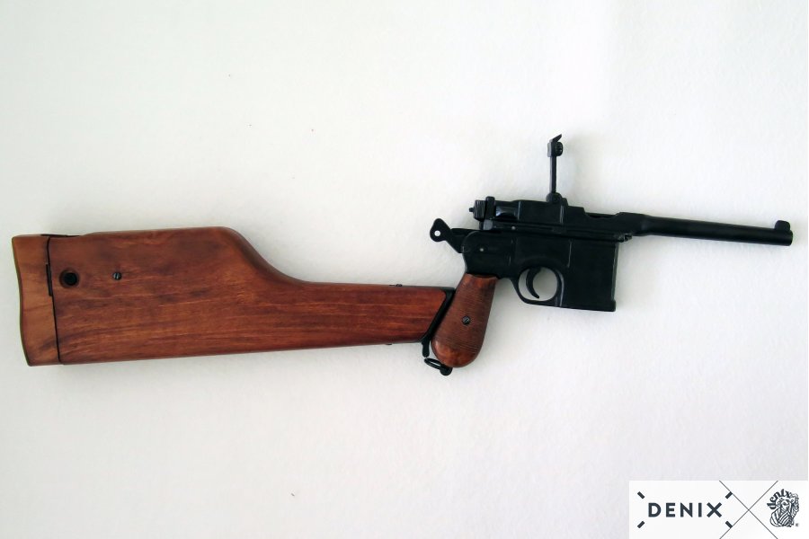 Mauserpistole C96 mit Gewehrschaft aus Holz, Deutschland 1896