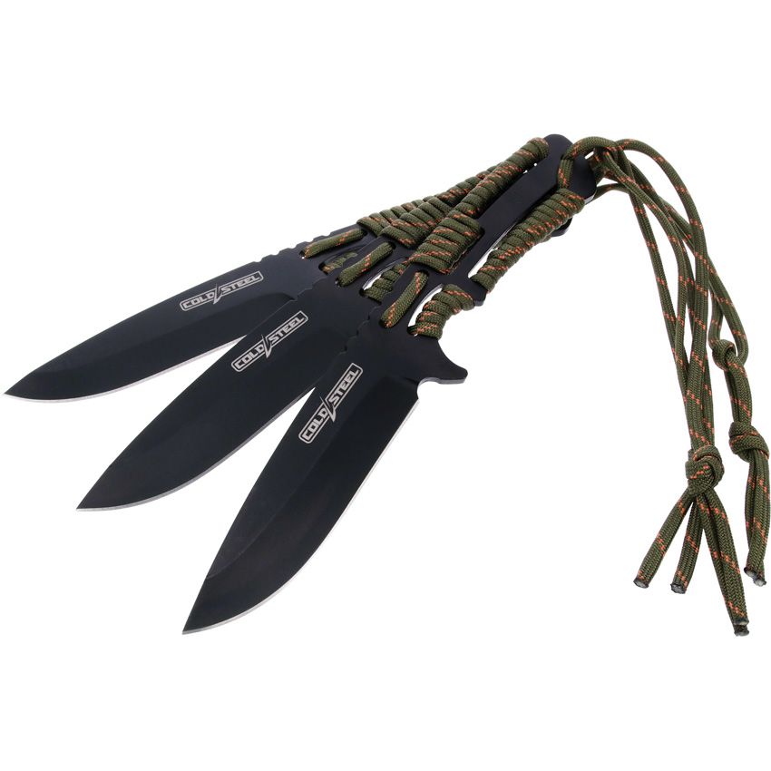 Wurfmesser mit Paracord-Griff - 3er Pack mit Scheide