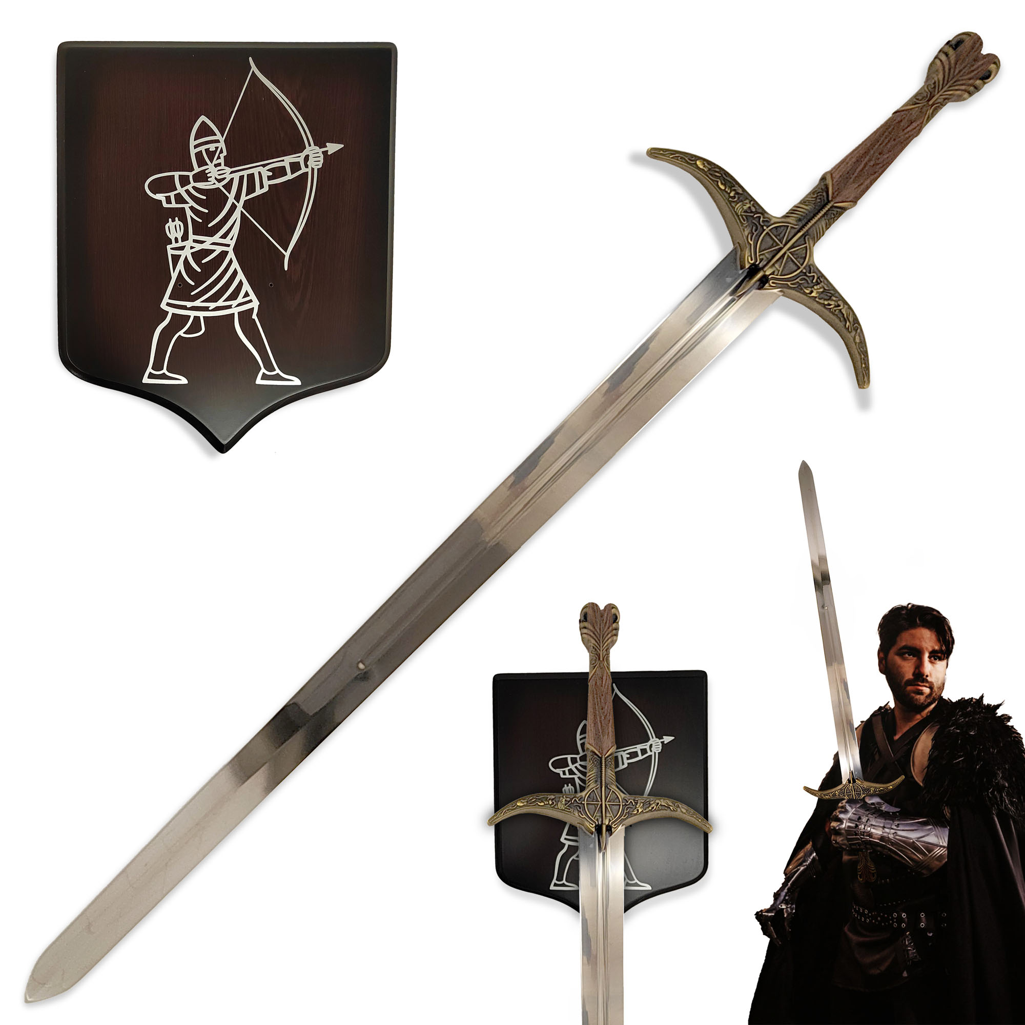 Game of Thrones - Heartsbane Schwert mit Wandtafel | Authentisches Stück aus der Welt von Westeros | Stahlschwert | Hochwertige Verarbeitung | Perfekt für Sammler und Fans von Game of Thrones