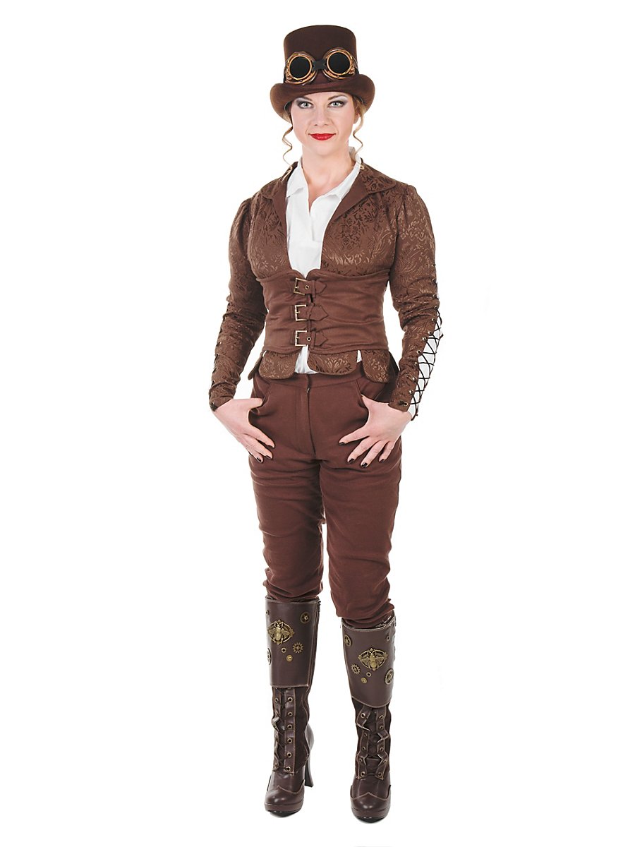 Steampunk Damenfrack mit Corsage braun, Größe L
