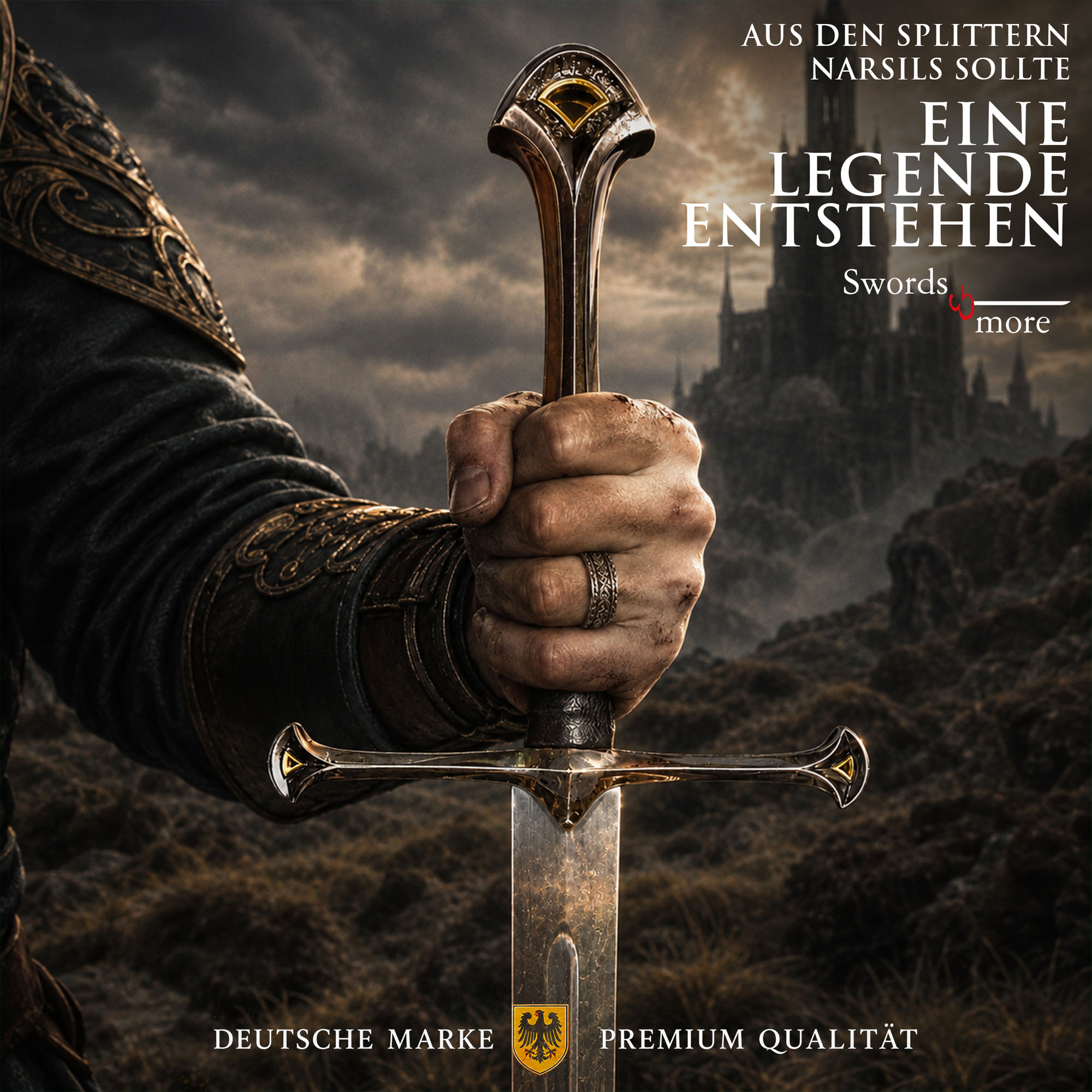Herr der Ringe Bruchstücke von Narsil: Stahl Schwert Replik Isildurs 120 cm