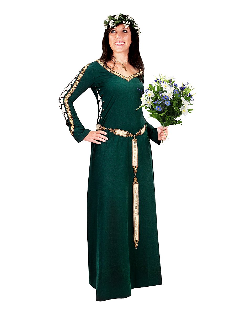 Mittelalterliches Schnürkleid grün, Größe XL