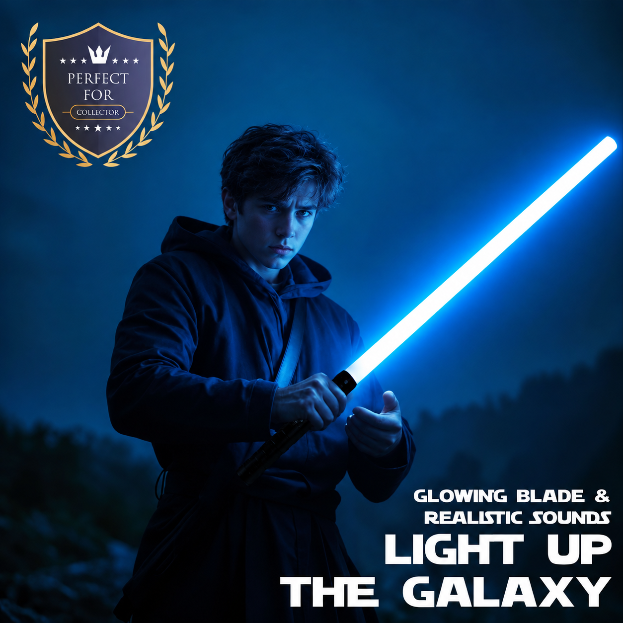 2er Set Galactic Shadow Lichtschwert Cosplay LED FX Sound Akku Replik 99 cm