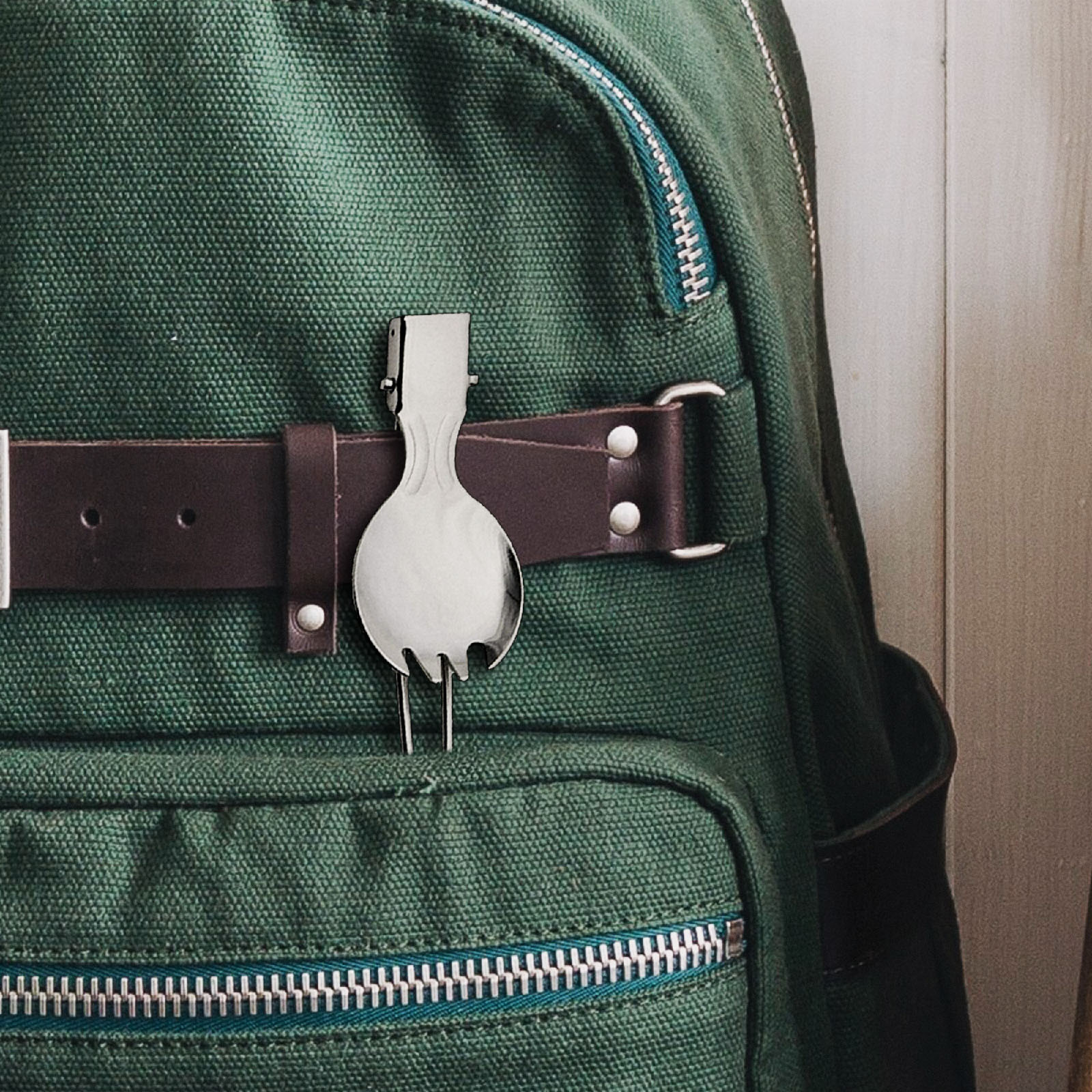 Spork, Faltbarer Outdoorlöffel mit Survivalgabel, perfekt zum Camping oder Zelten