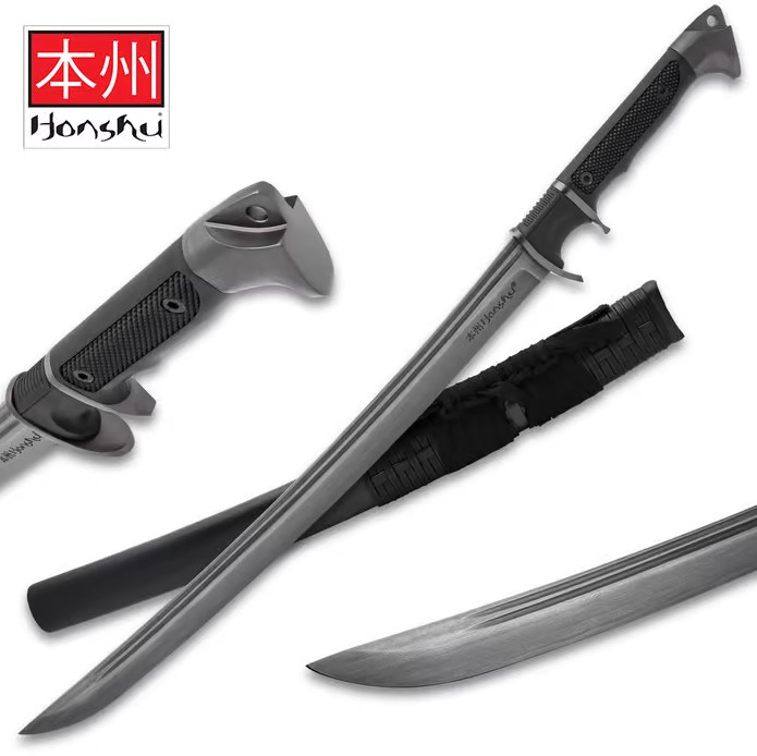 Honshu Damast Sub-Griff Wakizashi mit Scheide