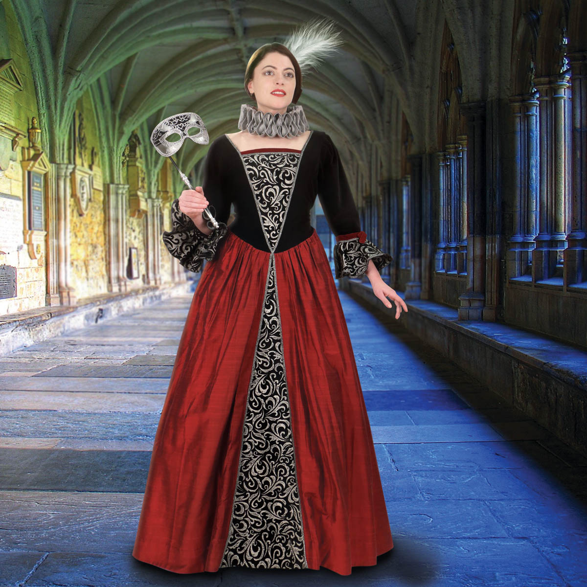 Commedia der Kunst Kleid, Größe XL