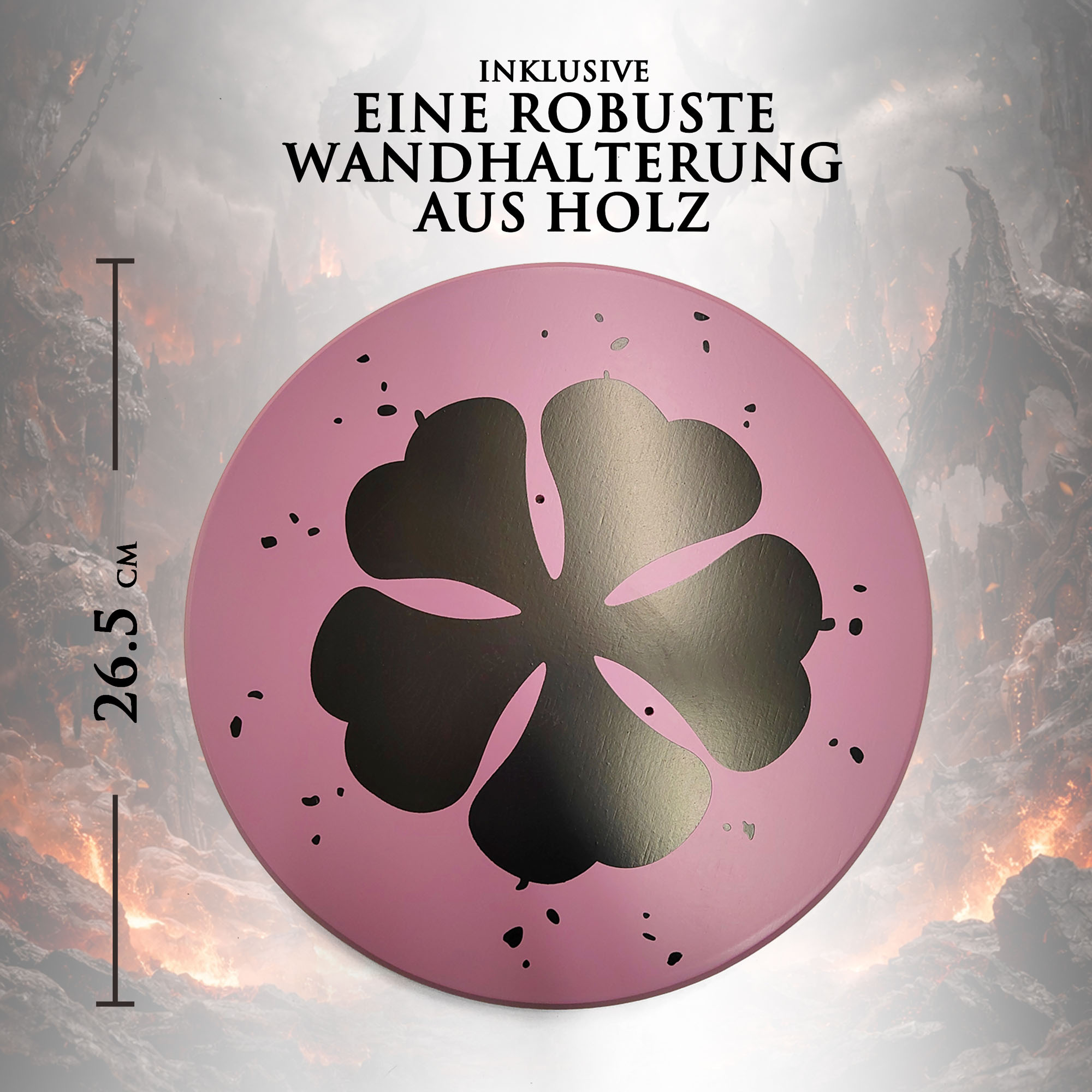 Black Clover Asta Dämonen-Lichtschwert 130 cm Stahl Replik – Demon Dweller Sword Vollmetall Anime Schwert mit Wandhalter – Schweres Cosplay & Sammlerstück aus Stahl