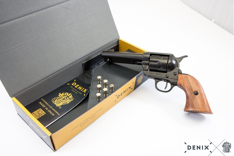 45er Colt Peacemaker schwarz, mit 6 Kugeln