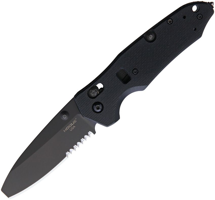 Trauma-First-Response-Werkzeug, schwarze Klinge mit stumpfer Spitze, schwarzer G10-Griff