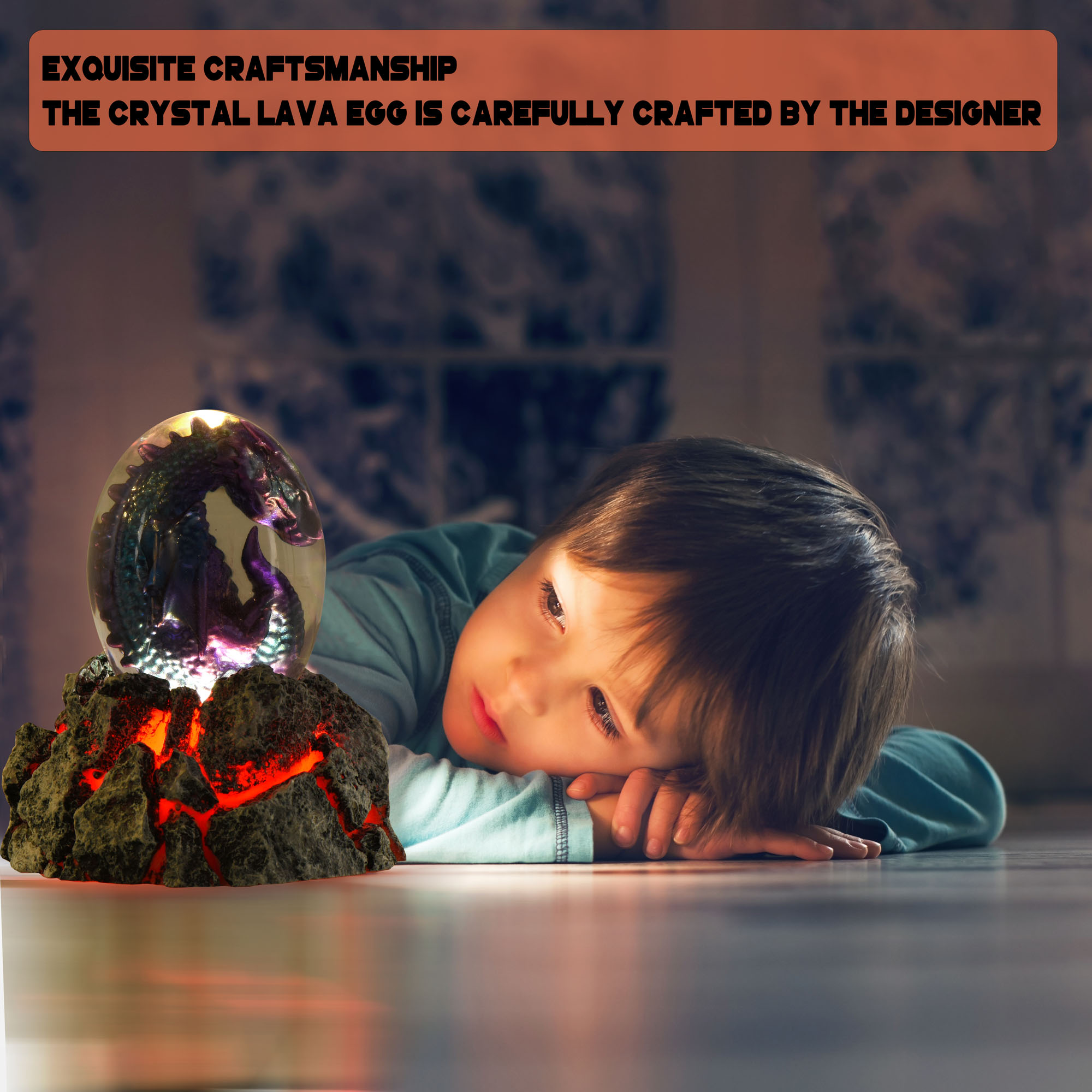 Lava Drachenei Lampe, blau