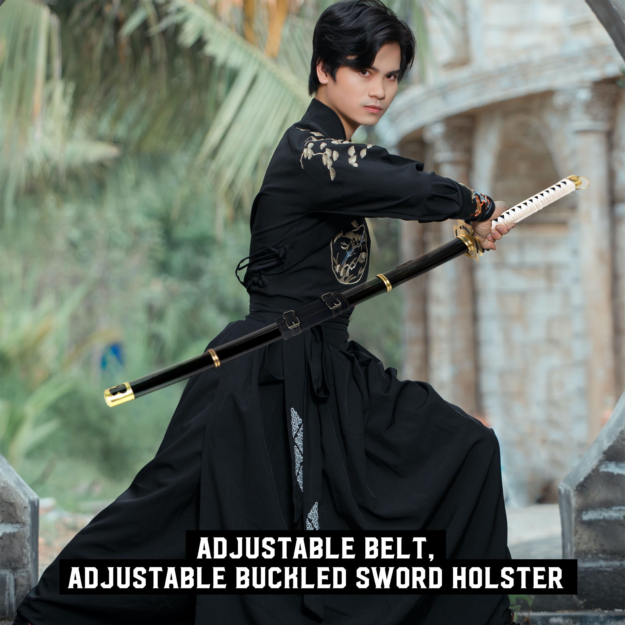 Katana Schwertgürtelhalter, schwarz