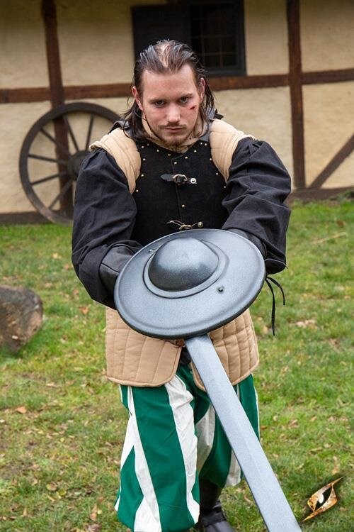 Fechtschild, dunkles Metall - LARP
