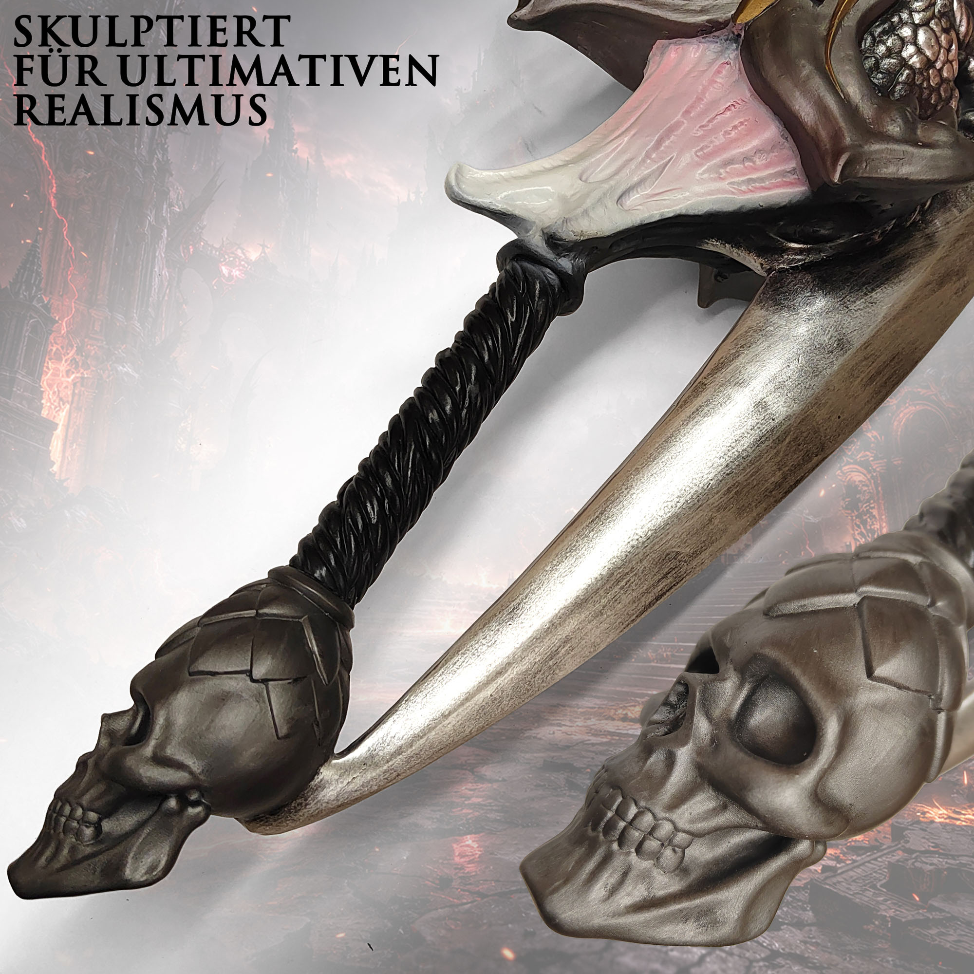 Devil May Cry 5 Sparda Schwert Replik 134 cm – Devil Arm Sparda 1:1 Deko Riesenschwert aus Harz und Fiberglas – DMC 5 Sammlerstück Cosplay Waffe Legendärer Dunkler Ritter