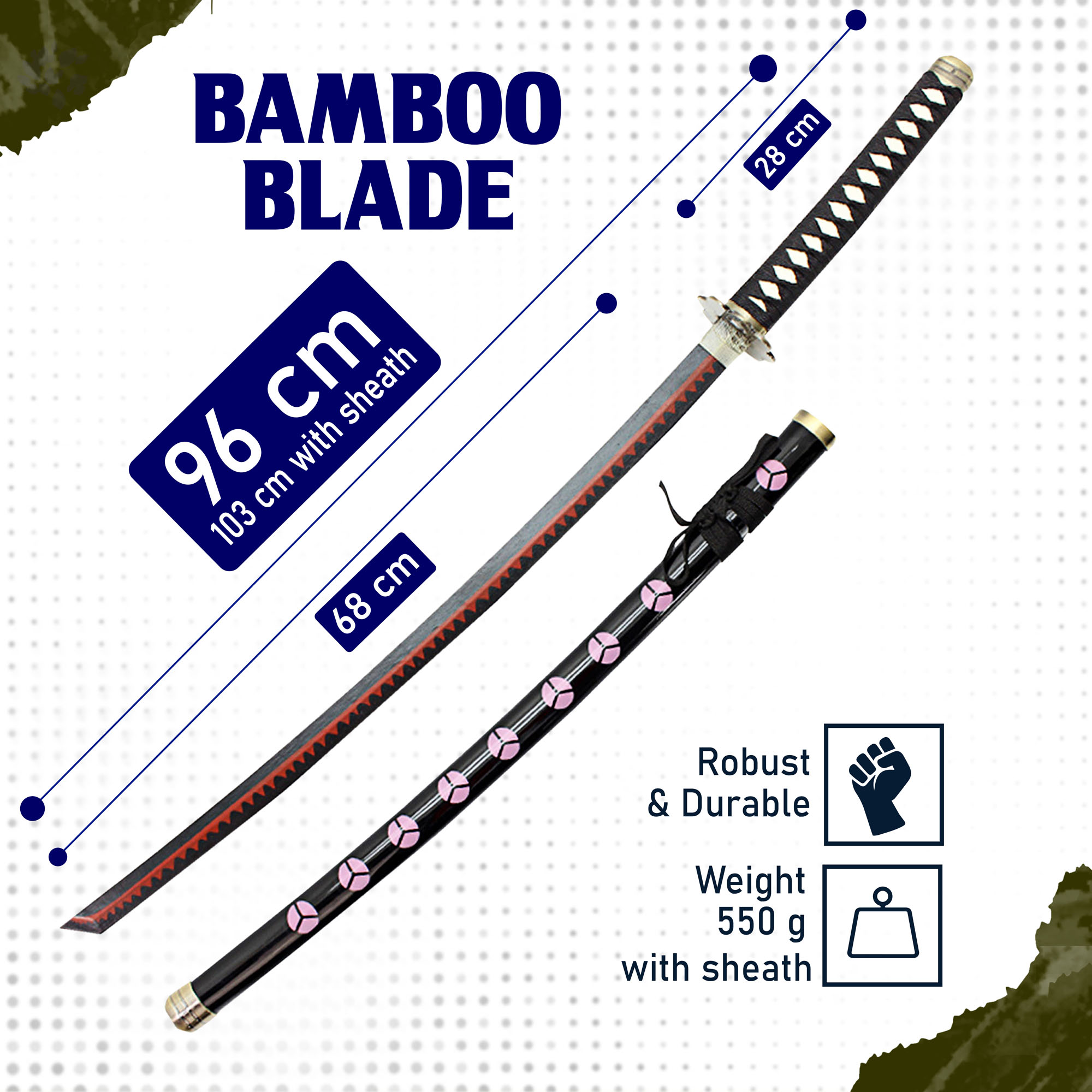 One Piece - Zoro's Shuusui Katana aus Holz mit Scheide