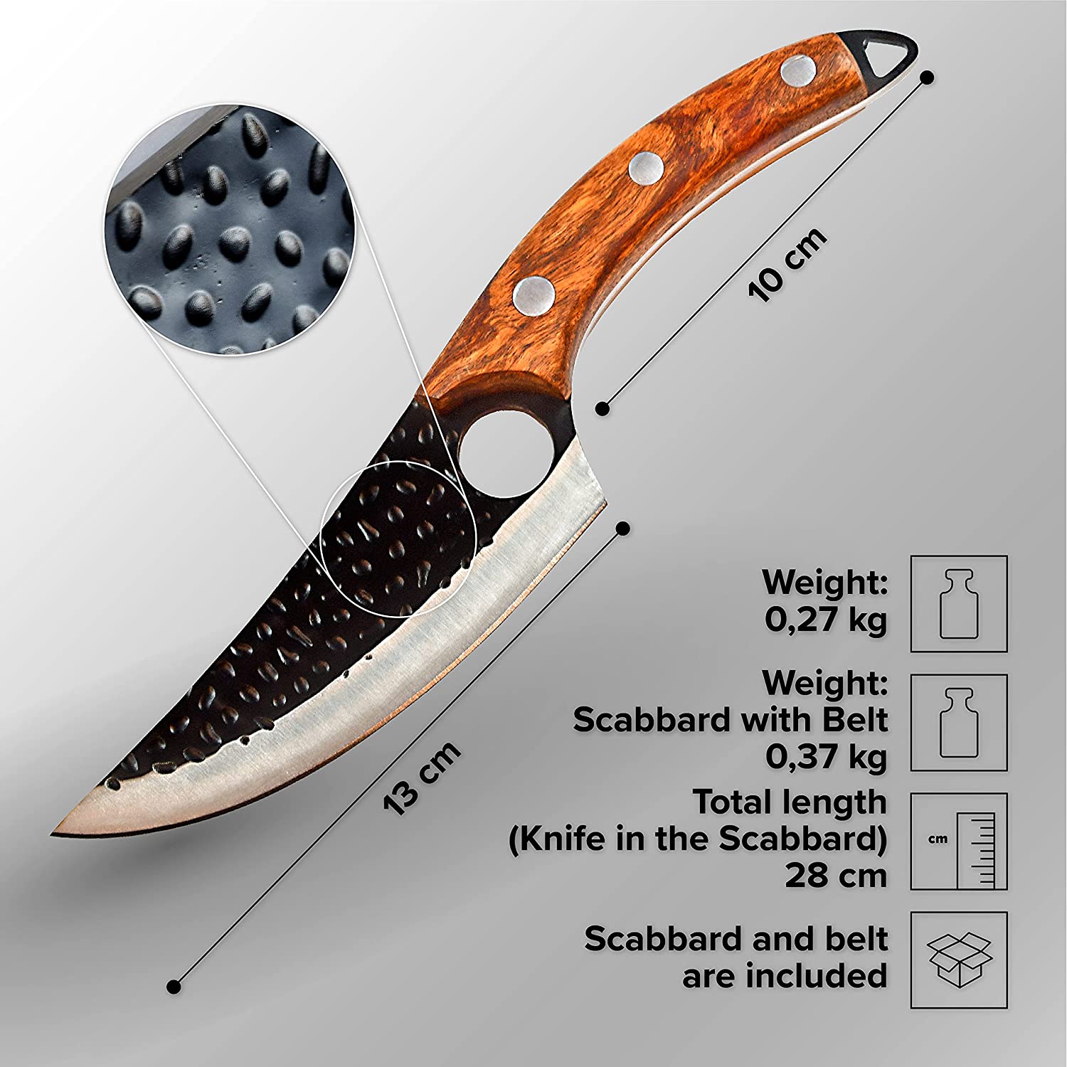 2er Serbische Küchenmesser-Set (Metzgermesser & Hackmesser)