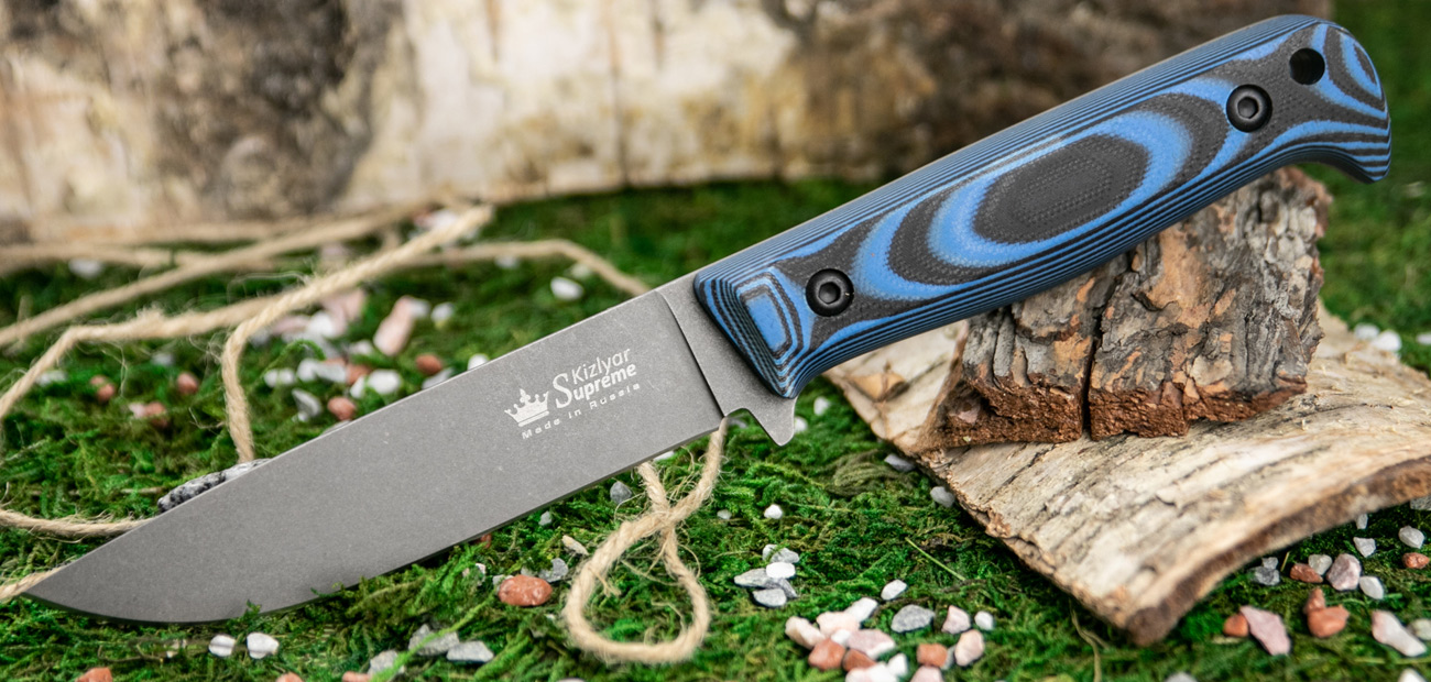 Yeti - PGK Stahl Blau-schwarzes Micarta