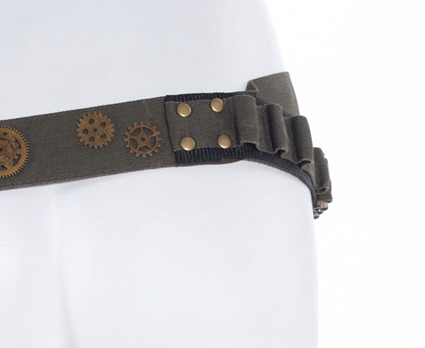 Steampunk Tasche mit Gürtel, grün