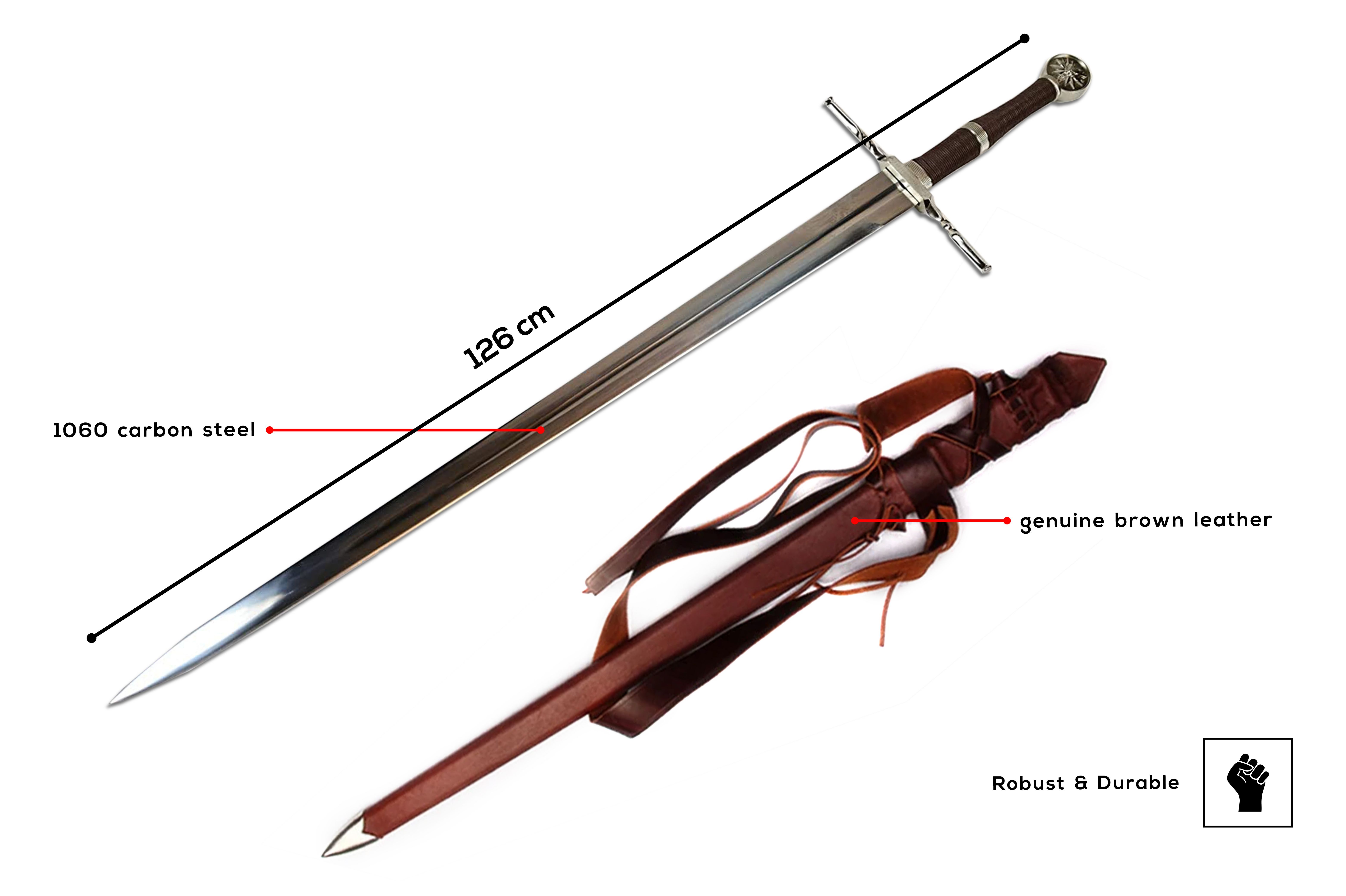 Witcher Stahl Schwert handgeschmiedet mit Gürtel und Scheide - ltd Edition 500