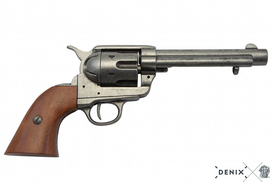 45er Colt Peacemaker grau mit 6 Patronen