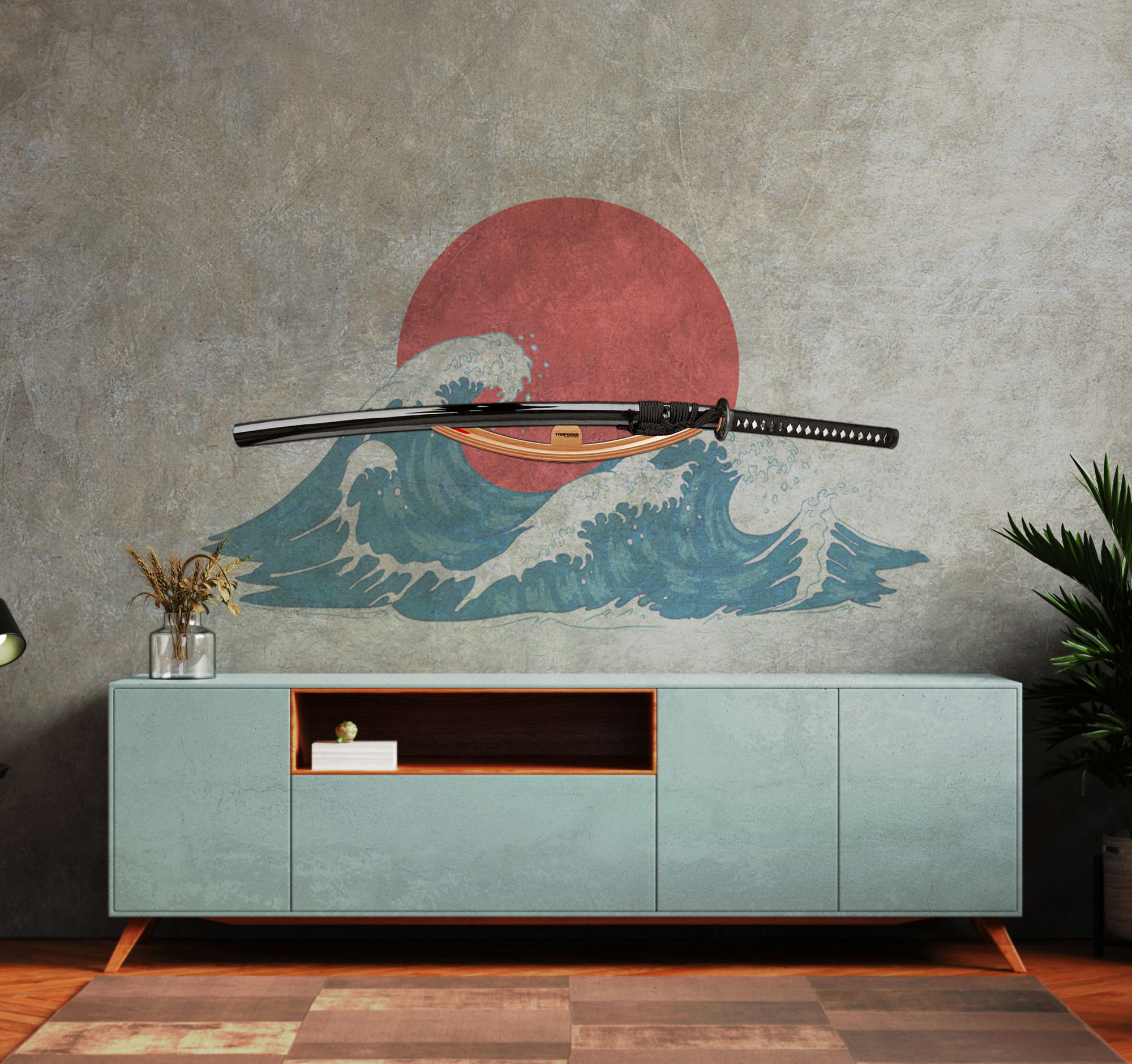 Design Wandhalter für ein Schwert - natur