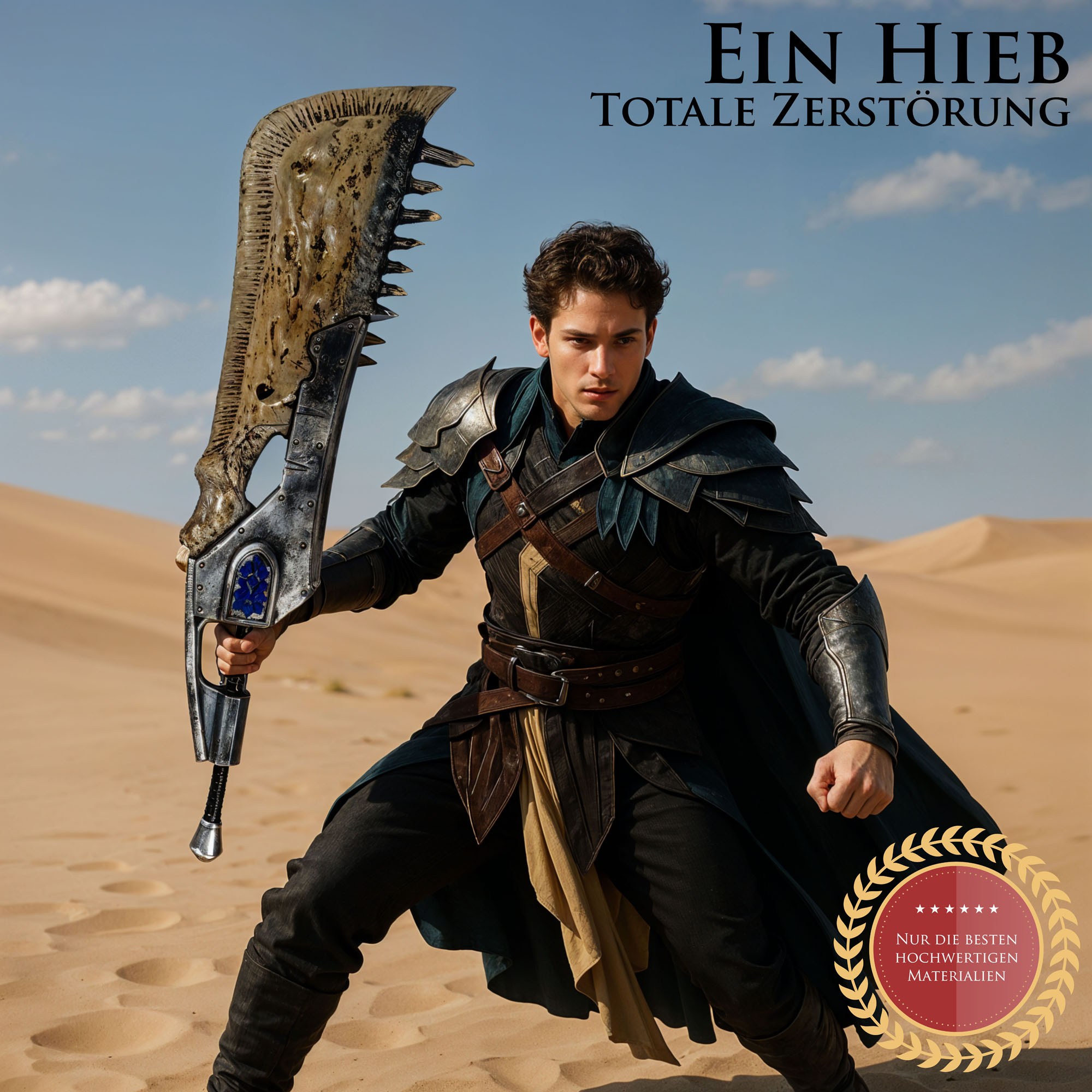 Monster Hunter – Giant Jawblade Replik aus Resin, monumentales Sammlerschwert inspiriert vom Spiel Monster Hunter World, ideal für Cosplay, Gaming-Deko & Fantasy-Waffensammler