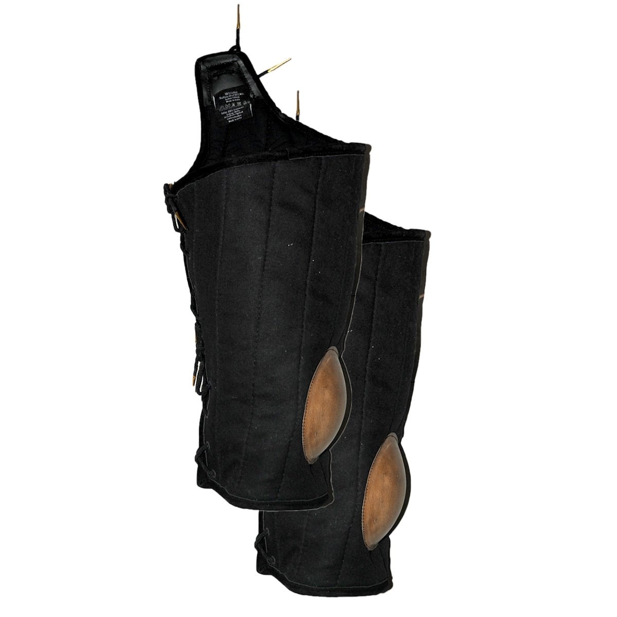 Polsterbeinlinge mit Lederkappe - schwarz, Größe M