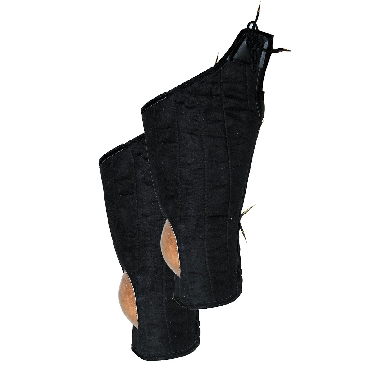 Polsterbeinlinge mit Lederkappe - schwarz, Größe XL