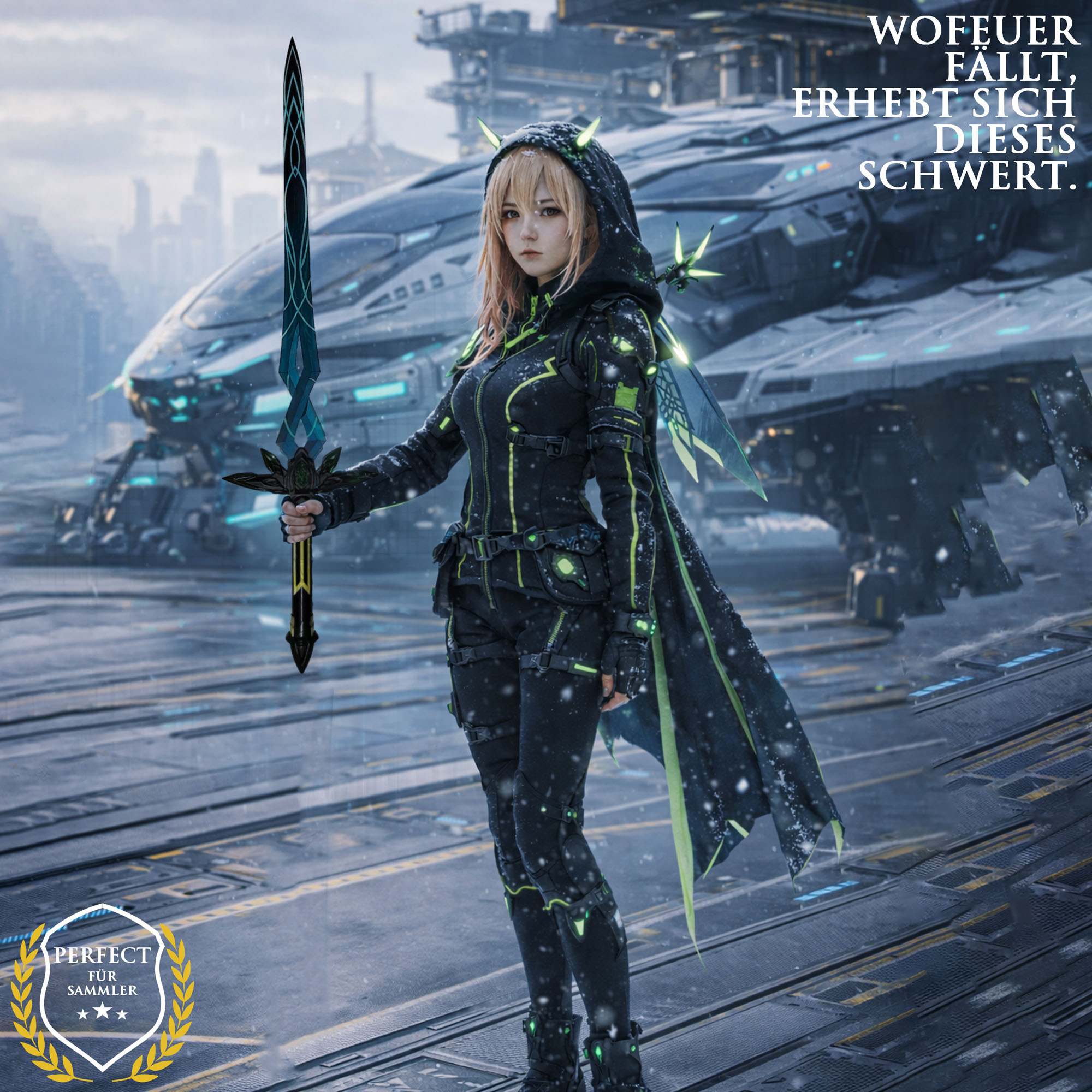 Honkai: Star Rail Firefly Schwert 108cm | Massives Edelstahl Katana mit Hartholz-Griff | SAM Stellaron Jäger Replik & Cosplay Waffe | HSR Penacony Merch