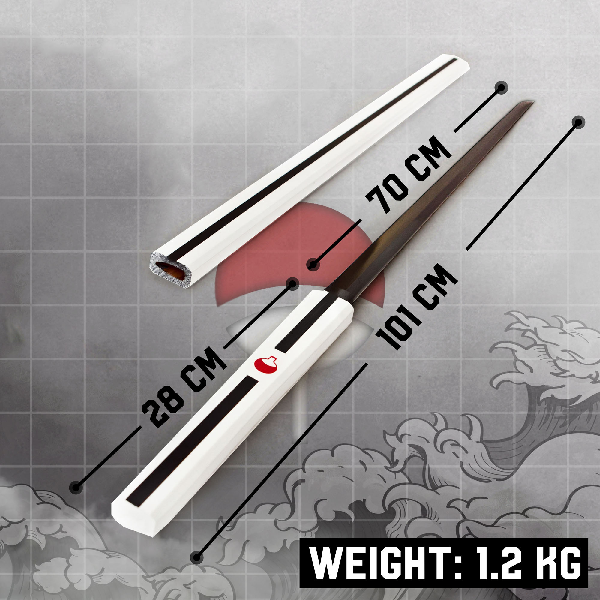 Anime Sasuke Uchiha Anime Katana - Handgeschmiedetes Schwert von Kusanagi, Sasuke Schwert Karbonstahl mit Scheide, Ninja, Samuraischwert, Anime Sasuke Schwert für Anime Kostüm & Anime Geschenke