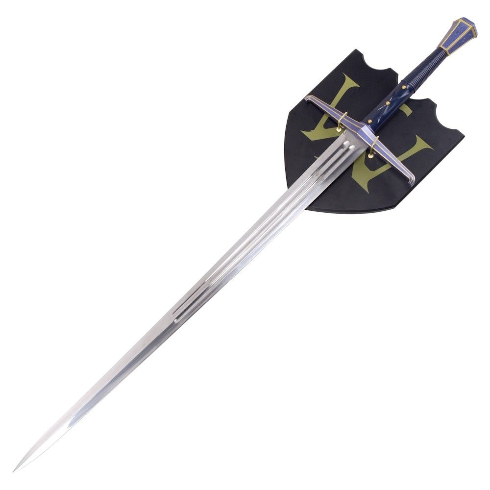 Kingdom Come Deliverance 2 Lingua Belli Langschwert 113,5cm | KCD II Replik aus echtem Stahl mit Vollmetall-Griff | Inkl. Holz-Wandhalterung | Mittelalter Bastardschwert Cosplay & Deko-Waffe