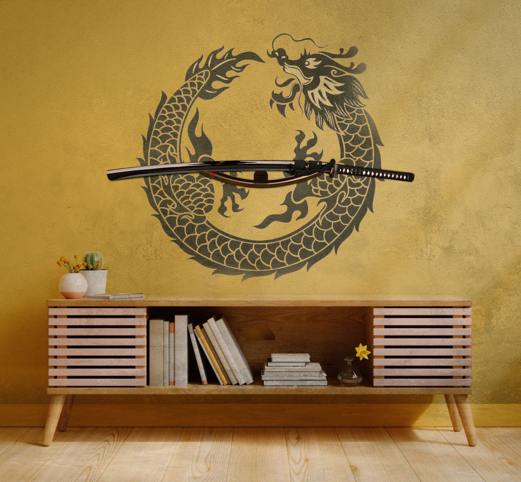 Design Wandhalter für ein Schwert - braun