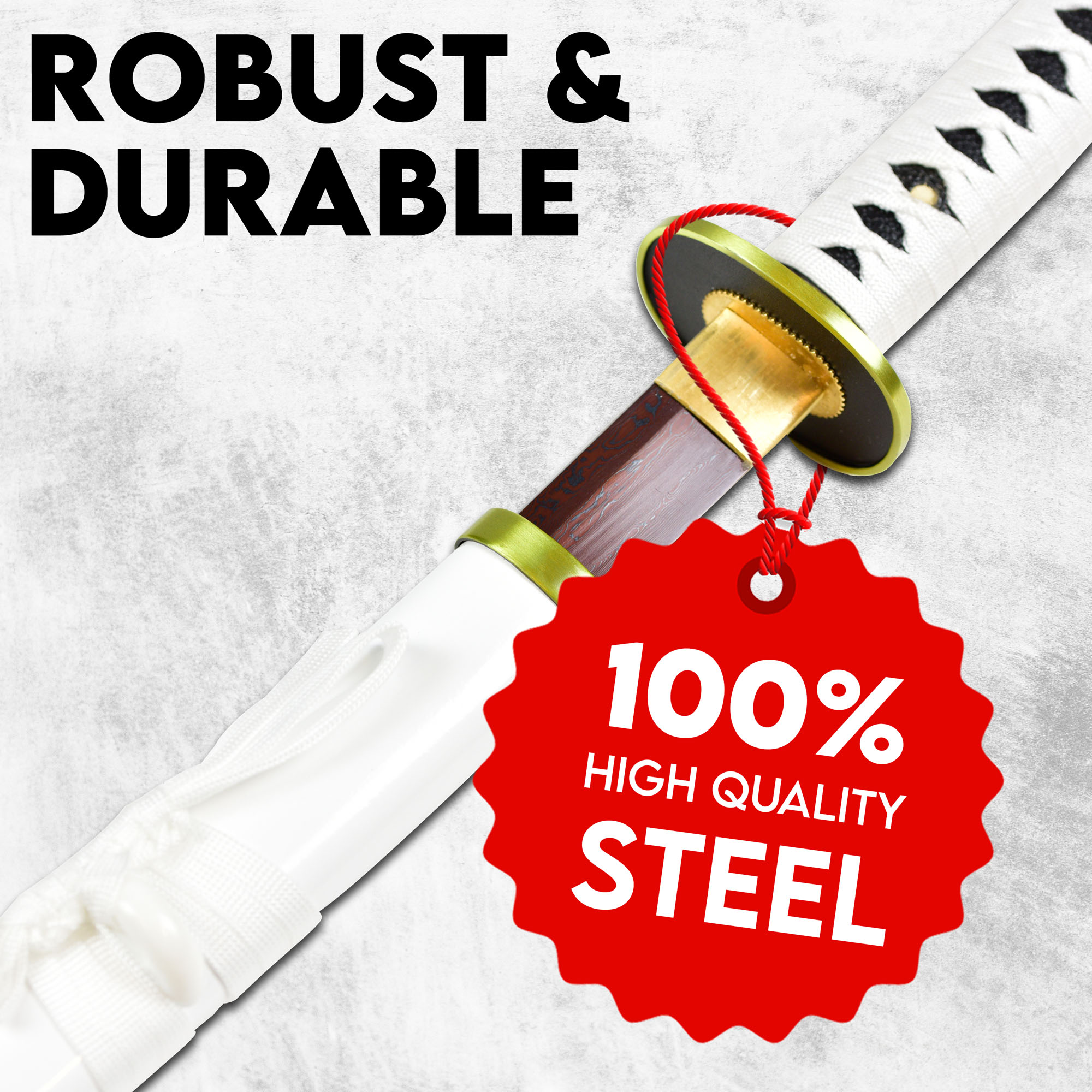 Wado-Ichi-Monji von Roronoa Zoro Katana - handgeschmiedet & gefaltet, Set - Blutdamast Edition