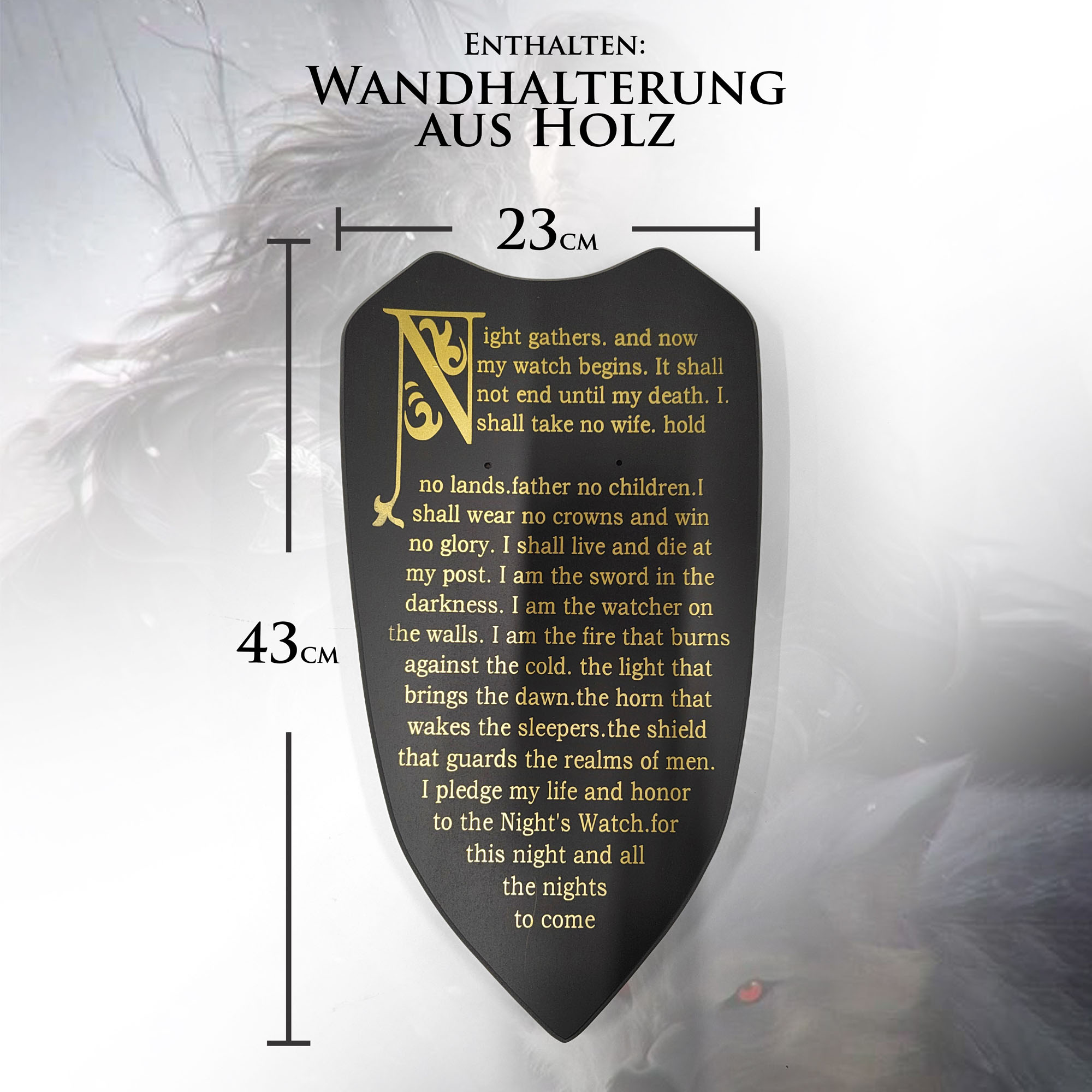 Game of Thrones Schwert Langklaue von Jon Schnee | Longclaw Replik 106cm | Deko Waffe mit Wolfsknauf & Wandhalterung | GoT Sammlerschwert