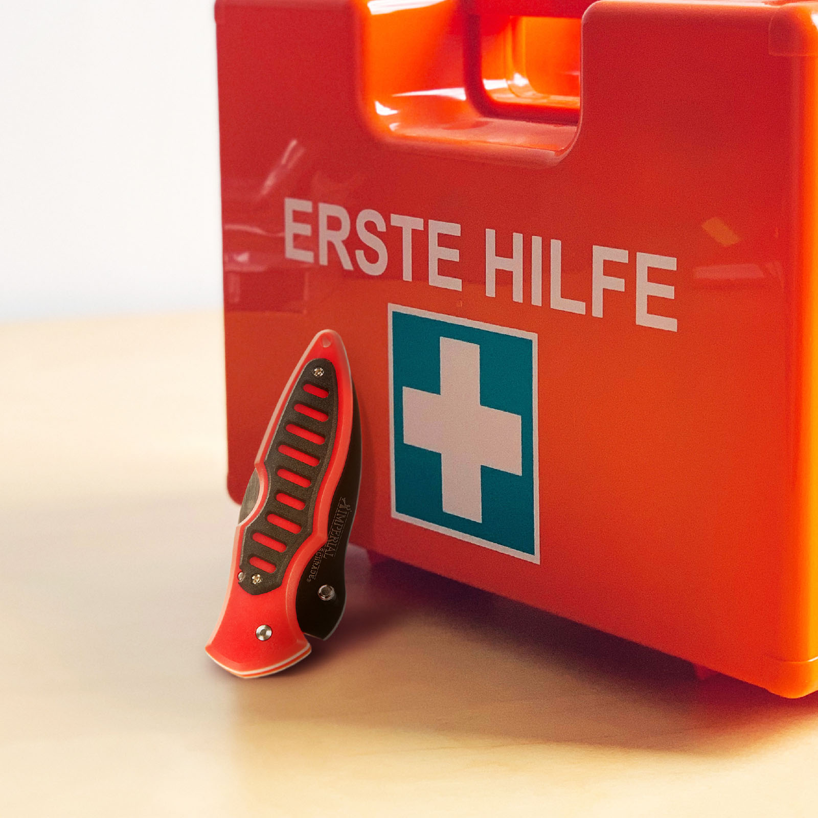Rettungsmesser, rot/schwarz