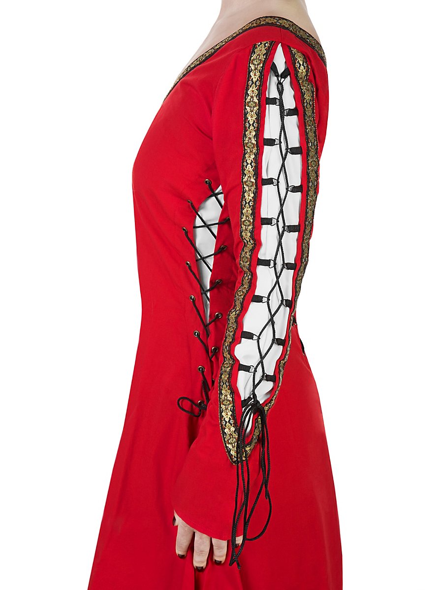 Mittelalterliches Schnürkleid rot, Größe S