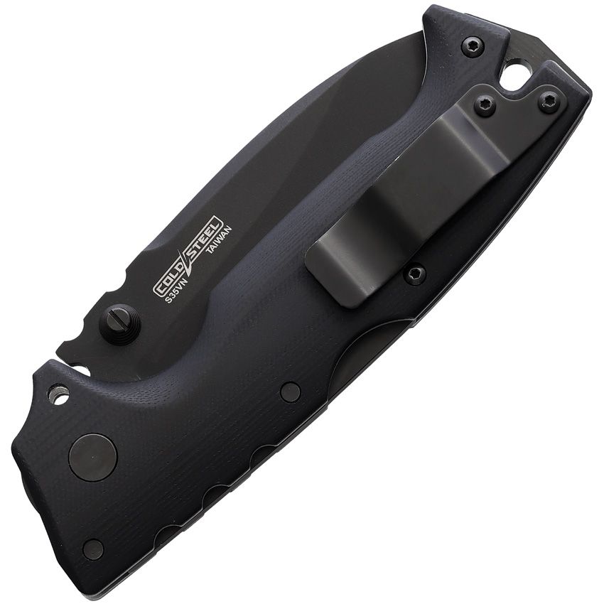 AD-10, Drop Point Klinge, Schwarzer Griff