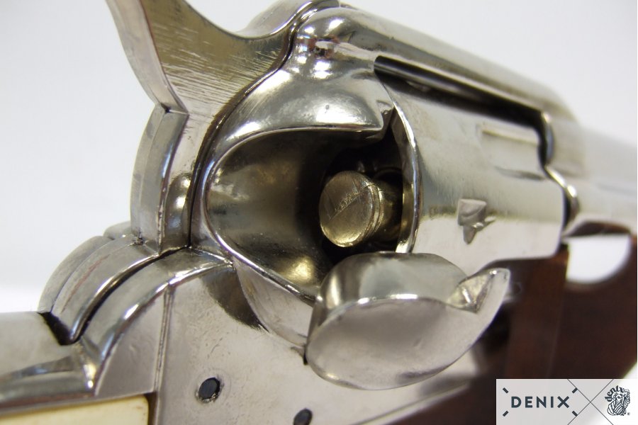 45er Colt Peacemaker, nickelf. m. Griffmuld
