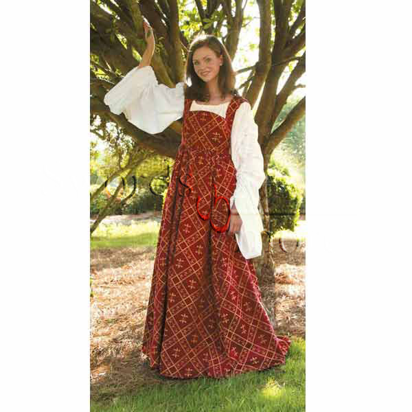Fleur de Lis Kleid, rot, Größe S/M