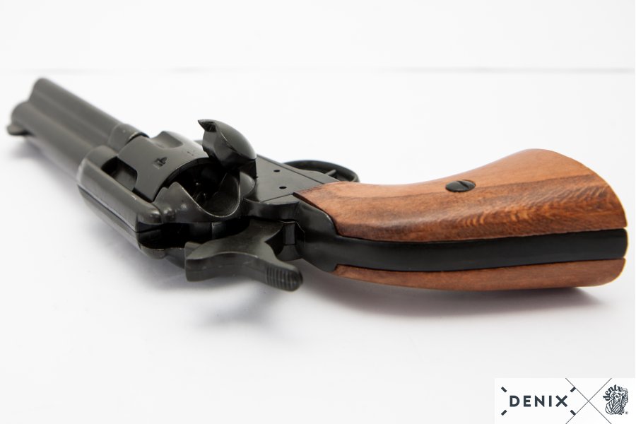 45er Colt Peacemaker schwarz mit Holzgriff