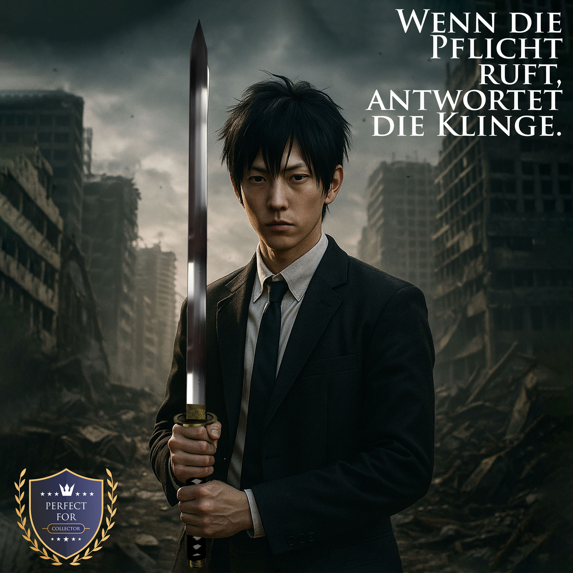 Chainsaw Man - Hayakawa Aki's Katana mit Scheide (Gerade Klinge)