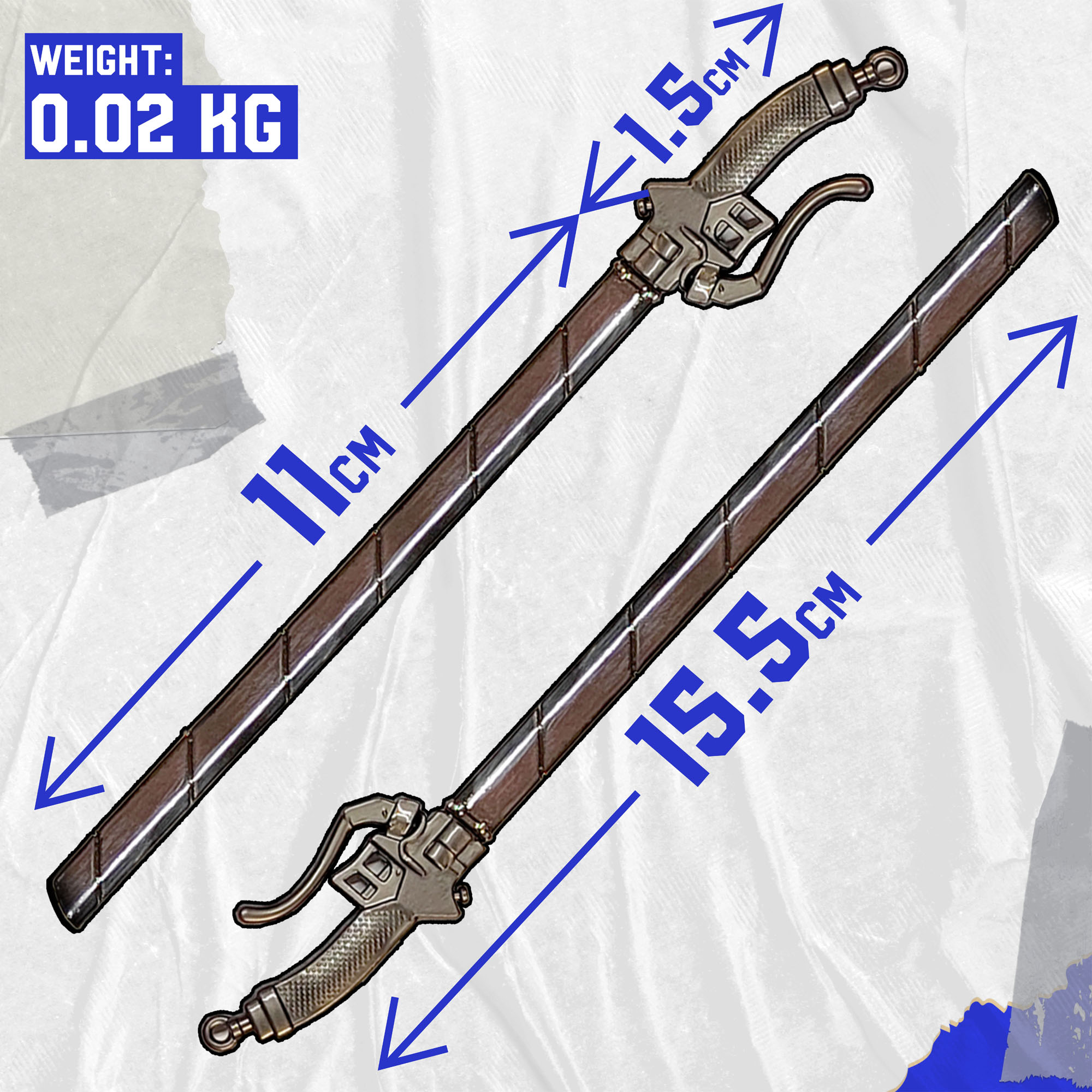 Attack on Titan – Dual ODM Gear Blade Brieföffner Schwerter mit Wings of Freedom Ständer