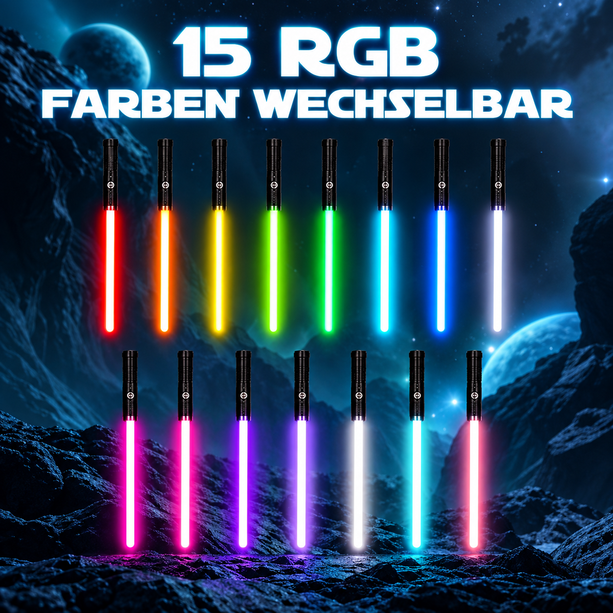 Galactic Shadow Lichtschwert Cosplay Replik LED FX Soundeffekten Akku 99 cm