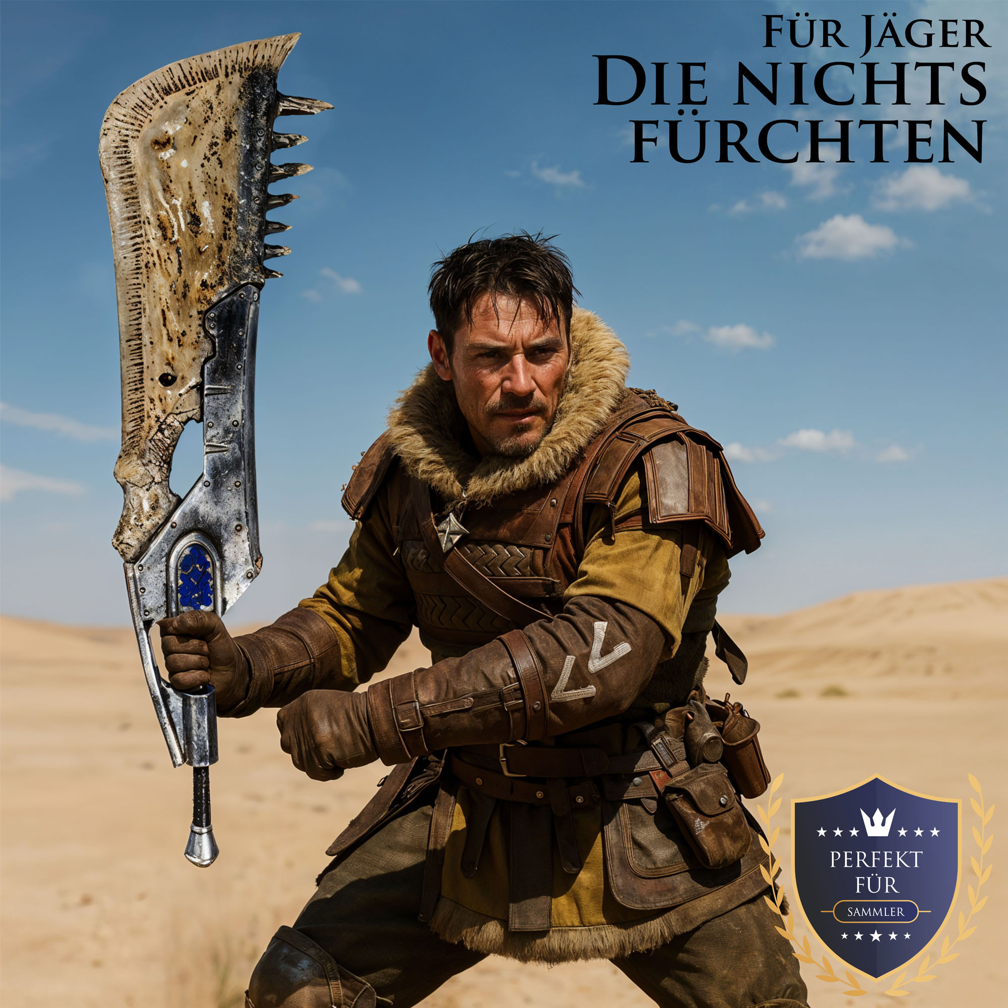 Monster Hunter – Giant Jawblade Replik aus Resin, monumentales Sammlerschwert inspiriert vom Spiel Monster Hunter World, ideal für Cosplay, Gaming-Deko & Fantasy-Waffensammler