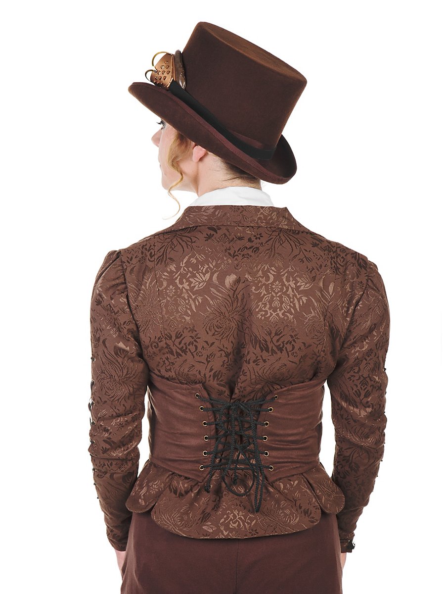 Steampunk Damenfrack mit Corsage braun, Größe XL