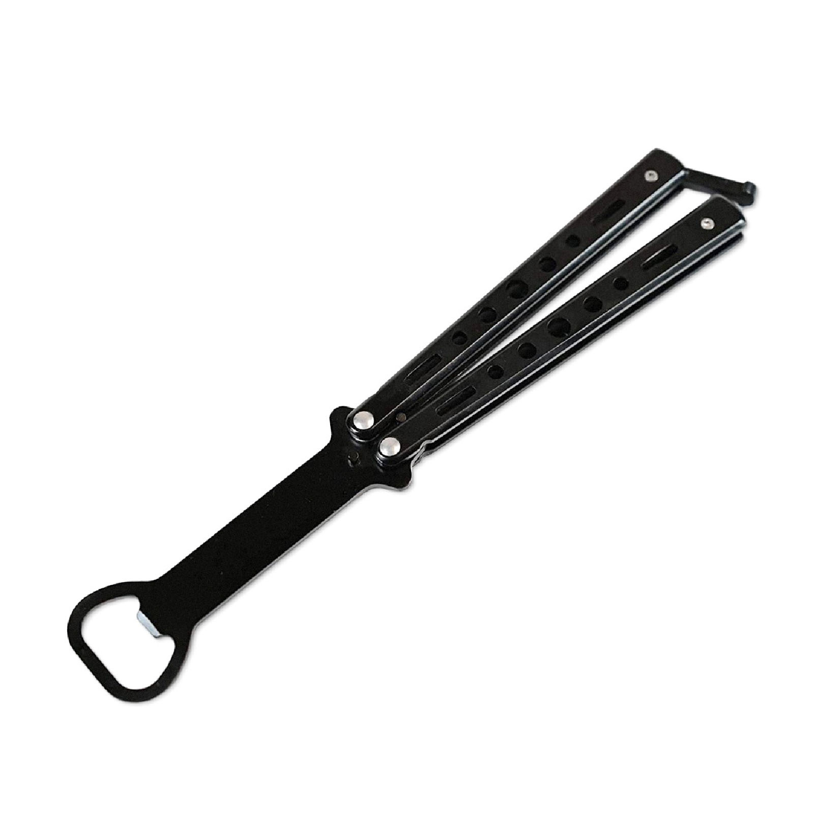 Schwarzer Balisong Flaschenöffner