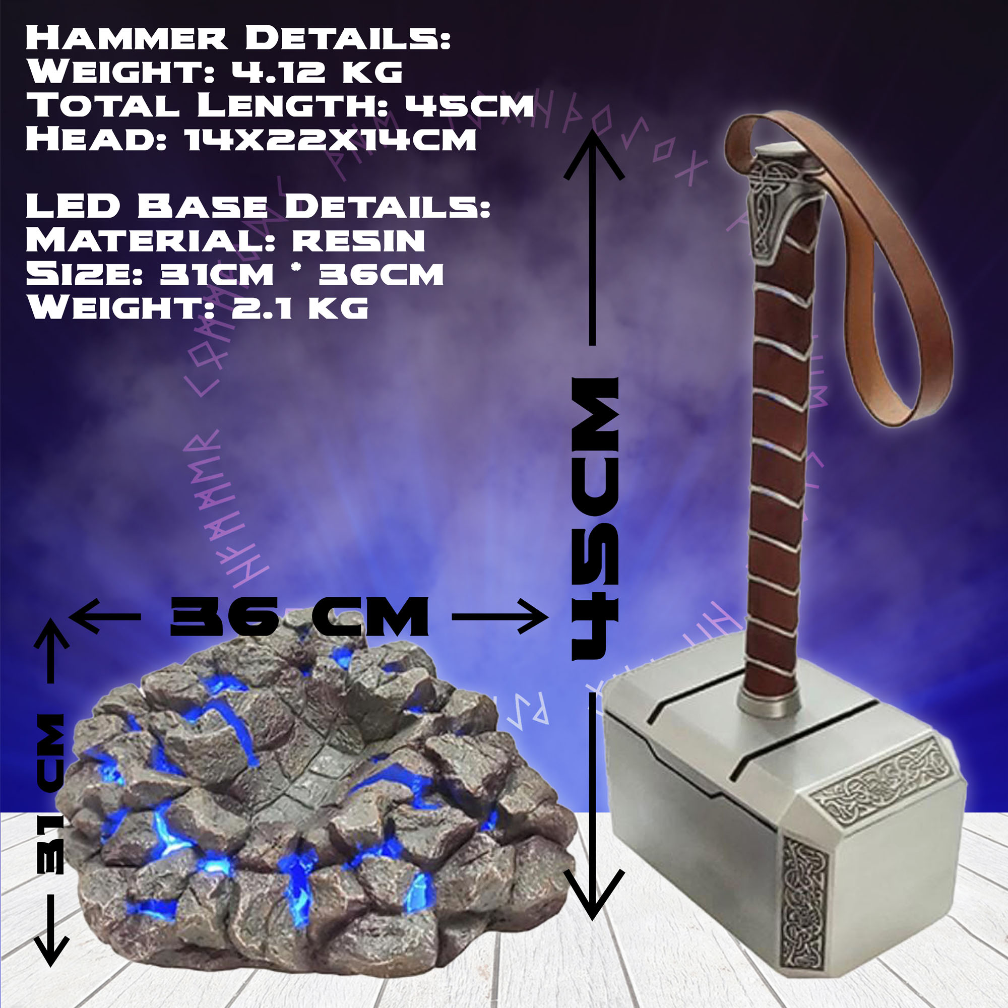 Thor Hammer mit Led Base