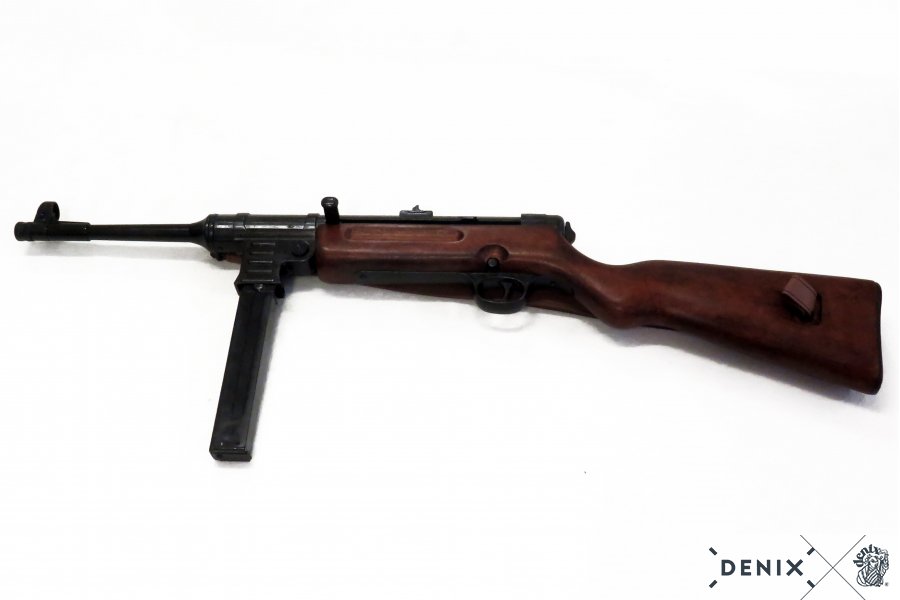 Deutsche MP 41 „Schmeisser“ mit Gurt aus Metall, Holzschaft, 9 mm, 2.WK