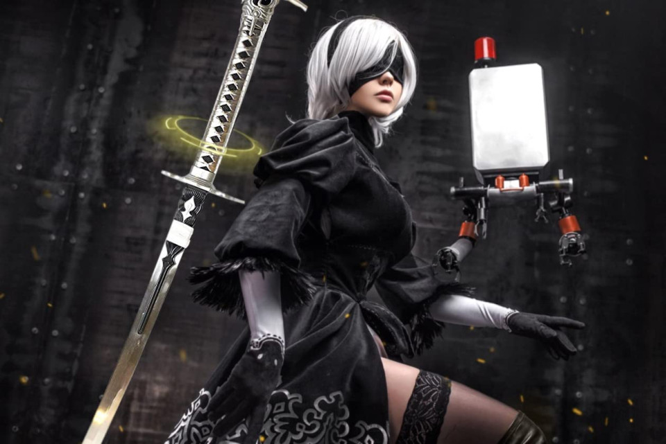 NieR:Automata - Schwert von 2B - handgeschmiedet & gefaltet, Set