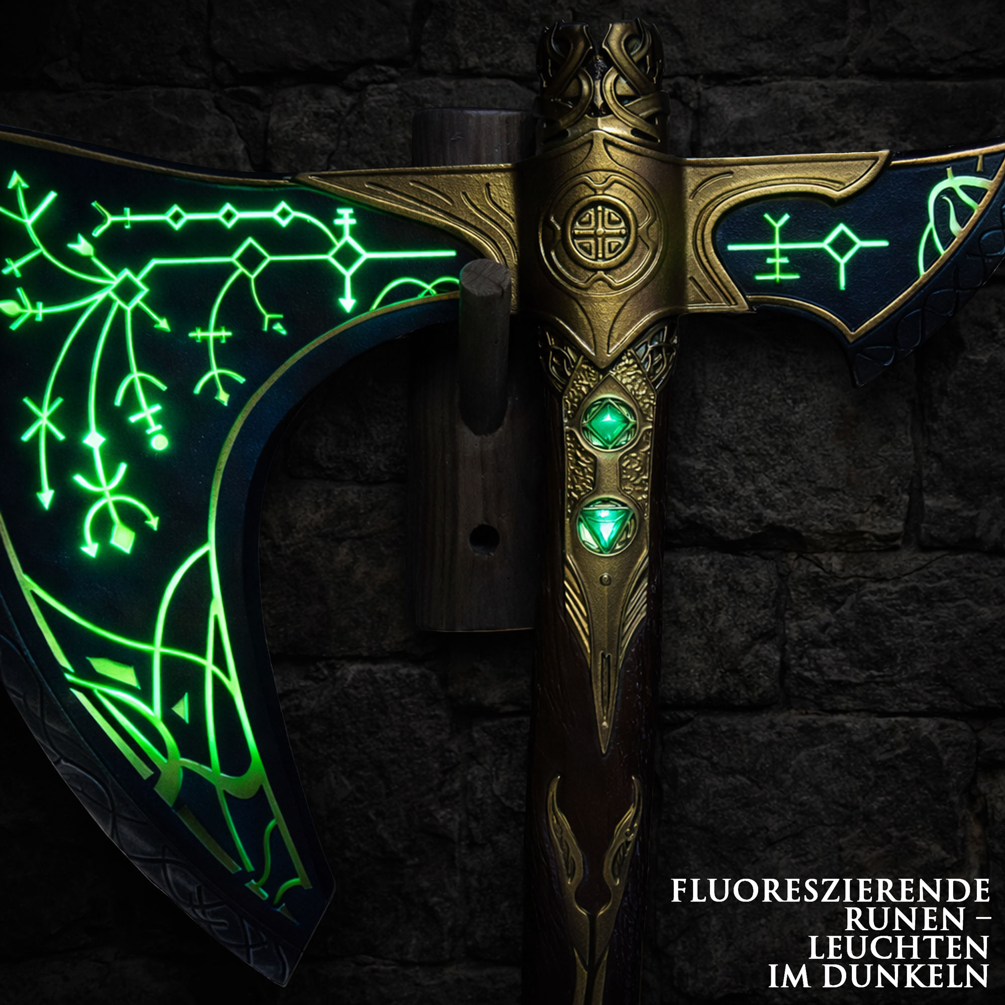 God of War Leviathan Axt 98cm | Massive 4kg Metall Replik mit Leuchteffekt & Wandhalterung | Kratos Waffe mit Stahlkern & Fiber-Griff | Ragnarök Gaming Deko